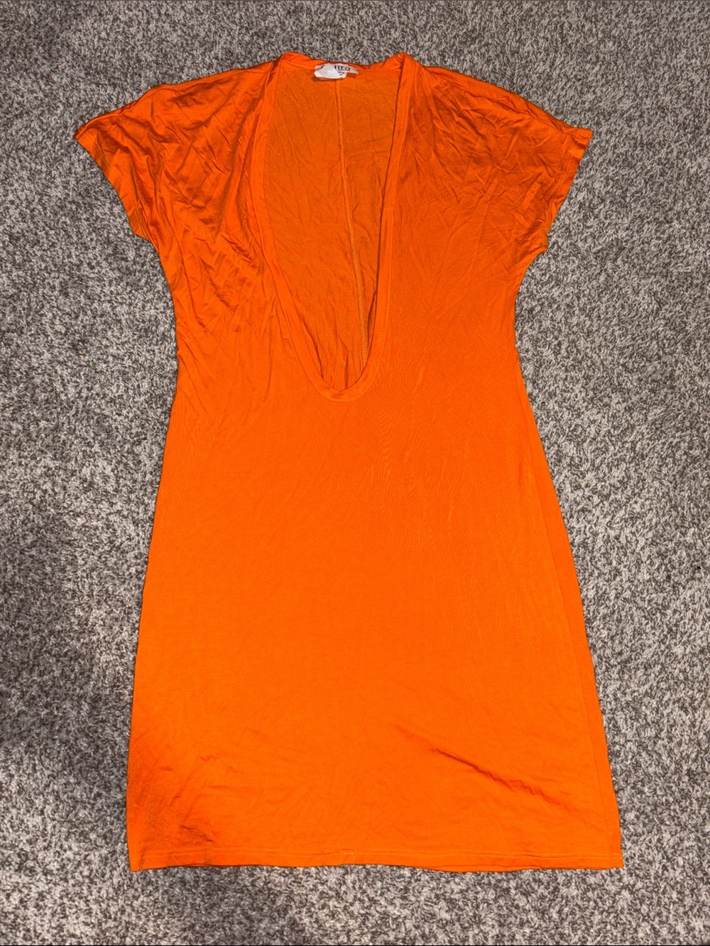 #27 Women's Orange Maxi Scoop Neck Dress